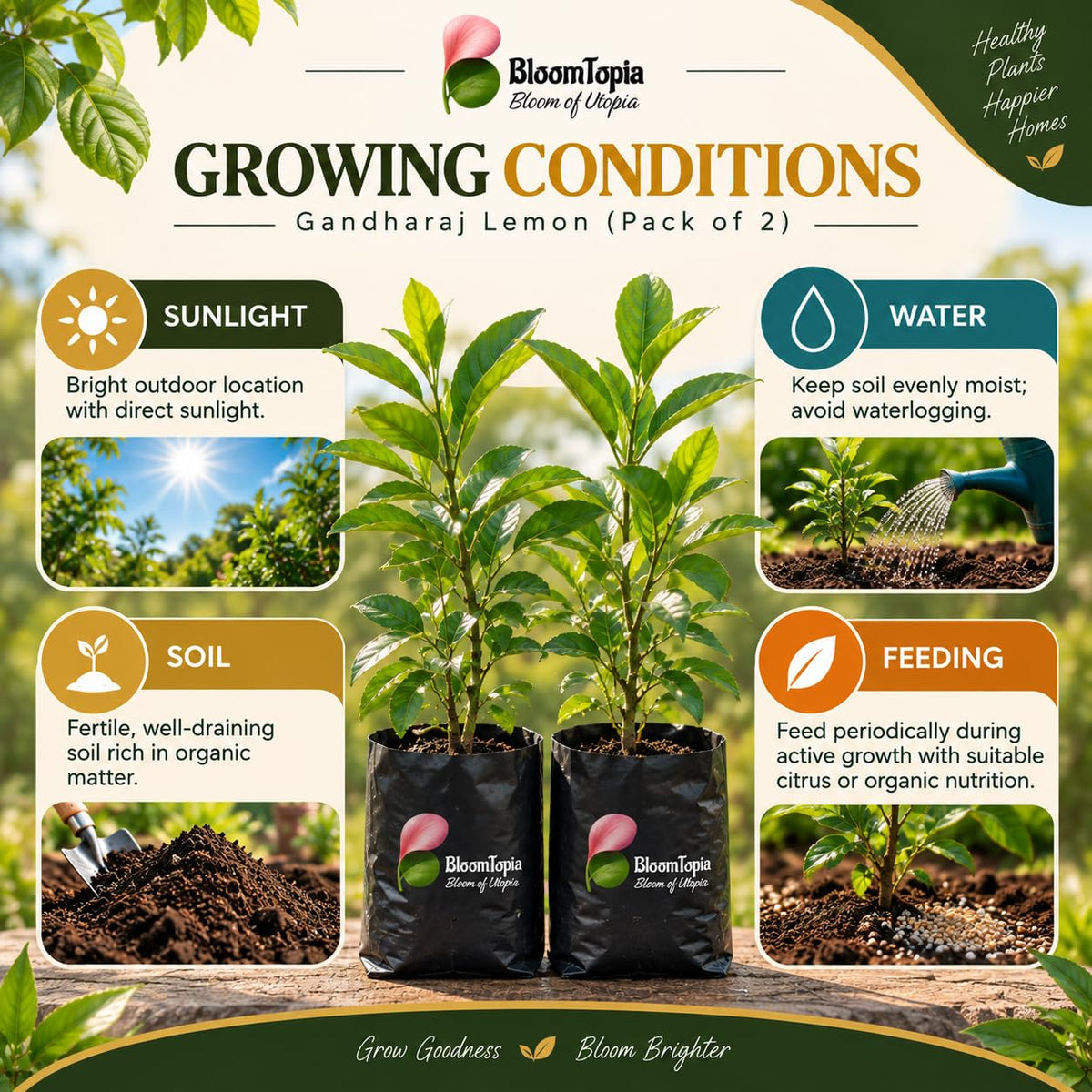 Sunlight, water, soil and feeding guide for Gandharaj Lemon.