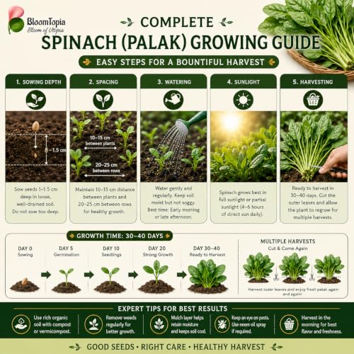 Palak spinach growing guide.