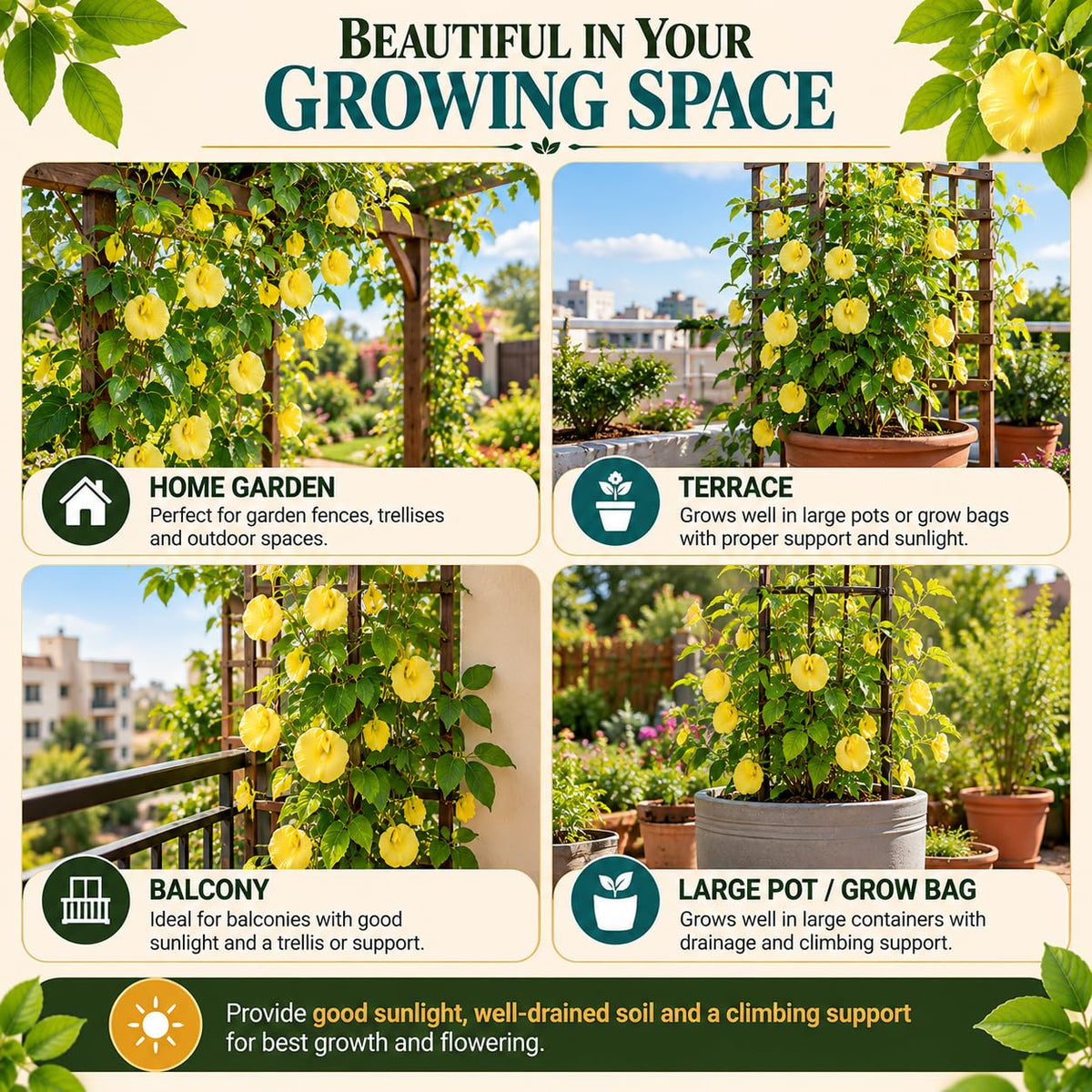 Illustrated growing locations for Yellow Aparajita.