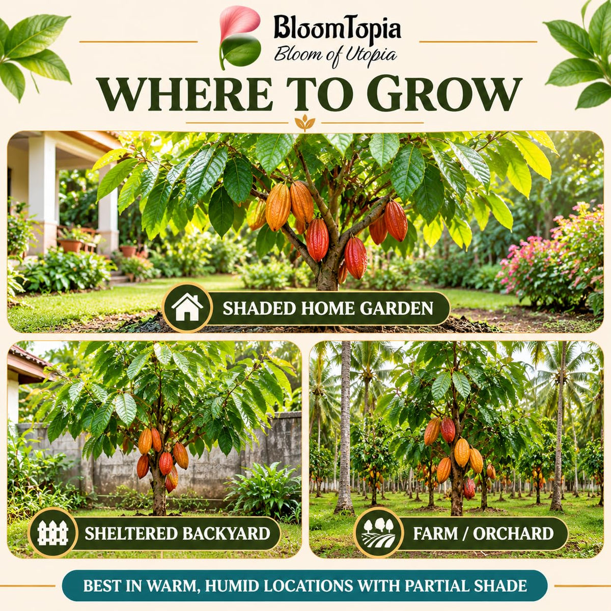 Illustrated growing locations for Cocoa.