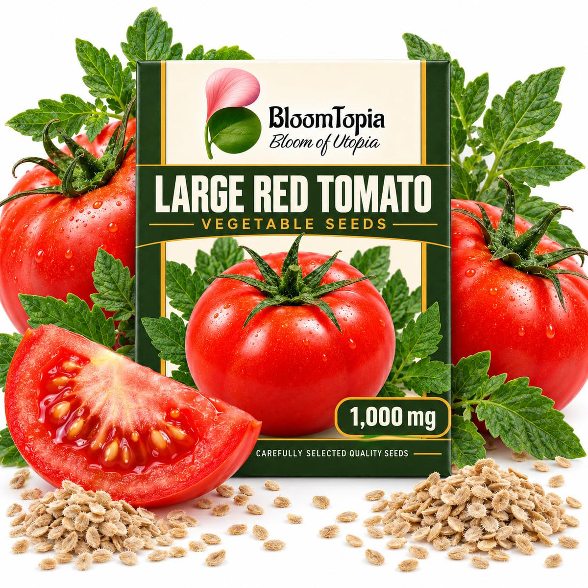 BloomTopia large red tomato seed pouch.
