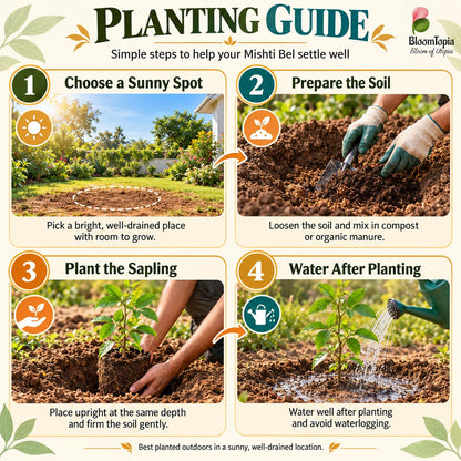 Step-by-step planting illustration for Mishti Bel.