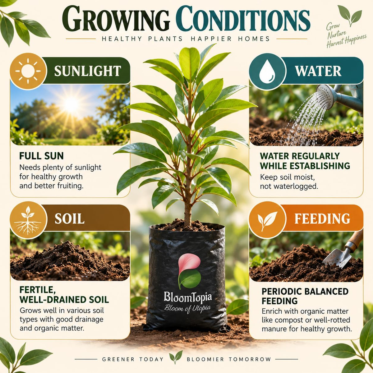 Sunlight, water, soil and feeding guide for Hybrid Chiku Sapodilla.