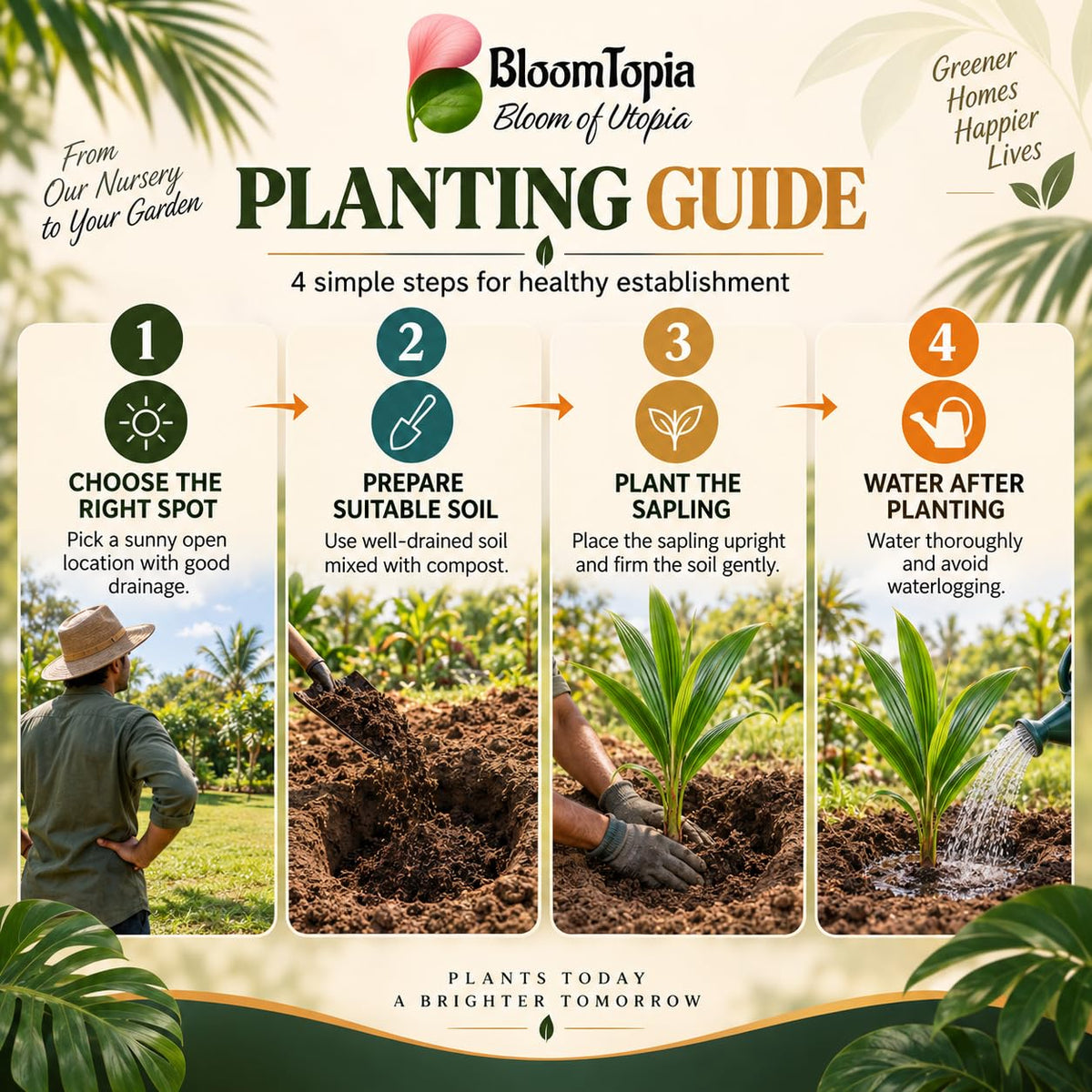 Vietnam dwarf coconut planting guide.