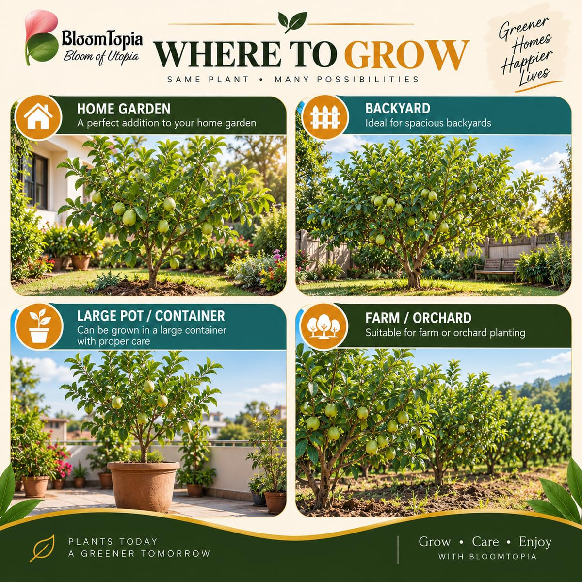 Illustrated growing locations for All Seasons Guava.