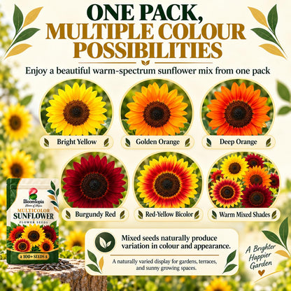 Illustrated sunflower colour possibilities.