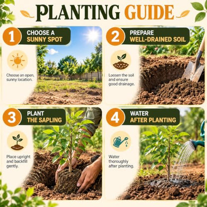 Step-by-step planting illustration for Kodbel Wood Apple.