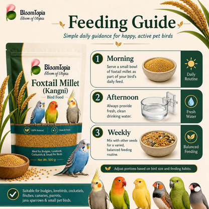 Foxtail millet bird feeding guide.