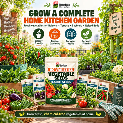 Illustration of a home kitchen garden.