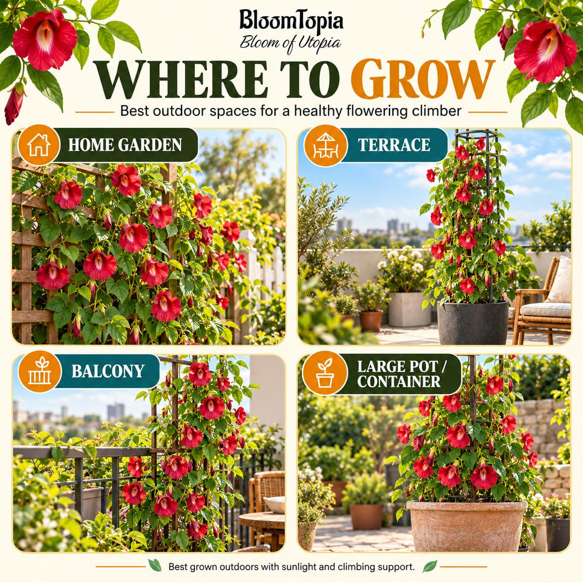 Illustrated growing locations for Red Aparajita.