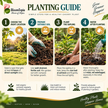 Step-by-step planting illustration for Barbados Cherry.