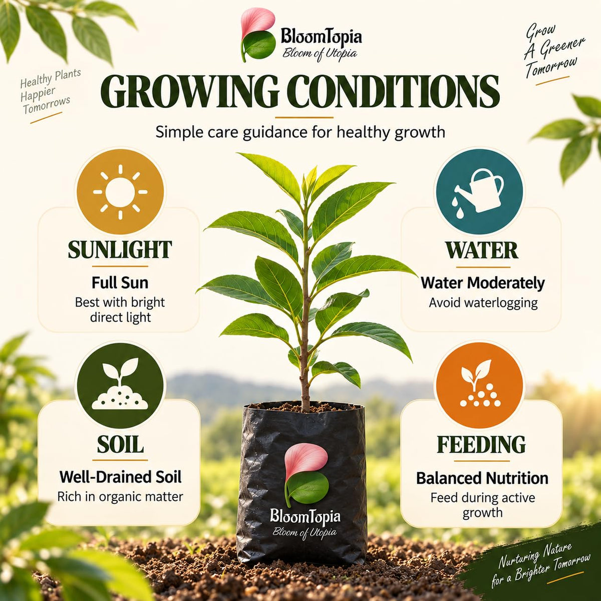 Sunlight, water, soil and feeding guide for Thai Giant KG Sugar Apple Sitafal.