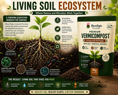Plant and soil ecosystem illustration.