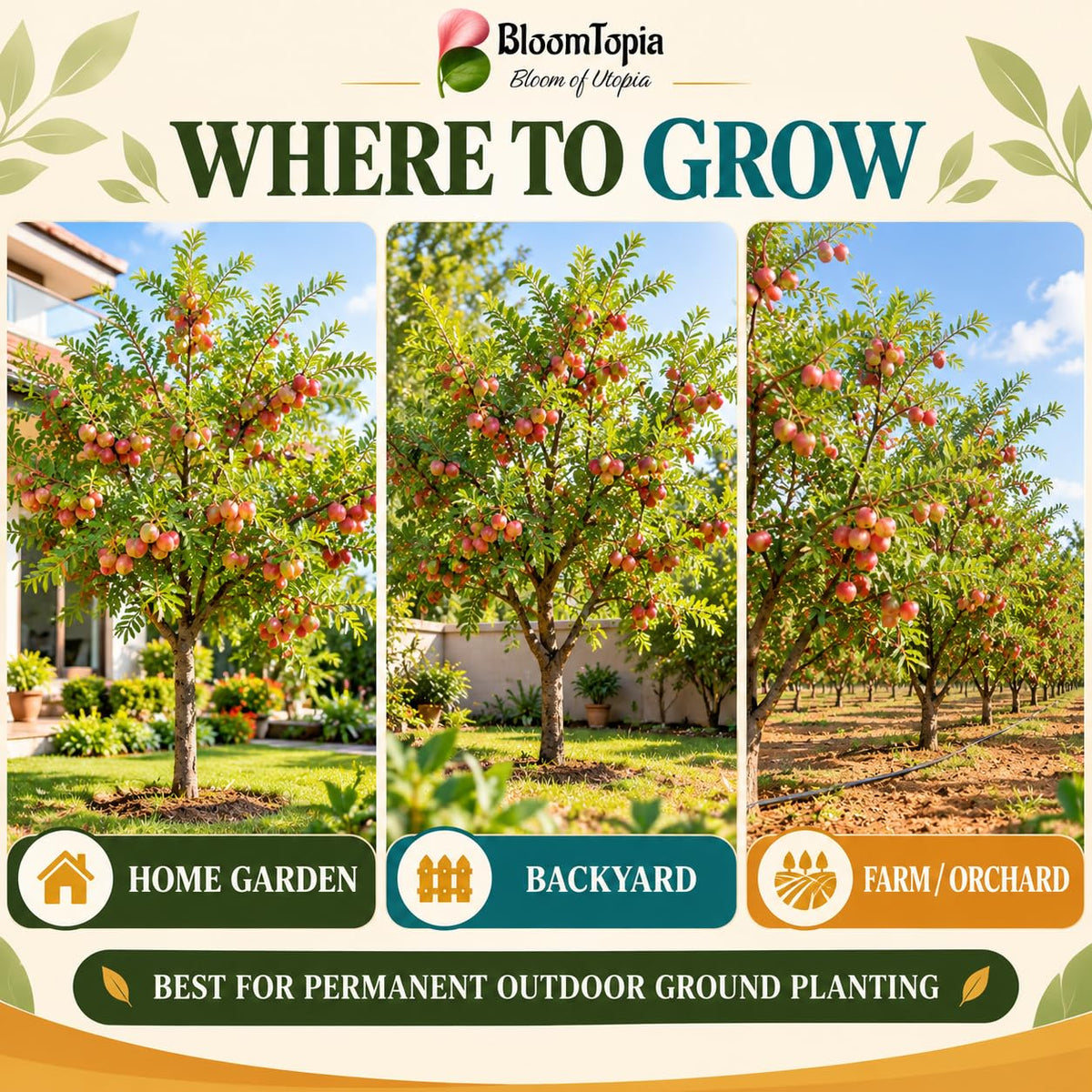 Illustrated growing locations for Lal Amla.