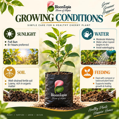 Sunlight, water, soil and feeding guide for Barbados Cherry.