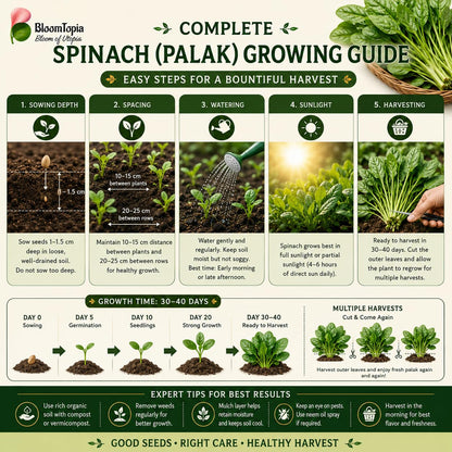 Palak spinach growing guide.