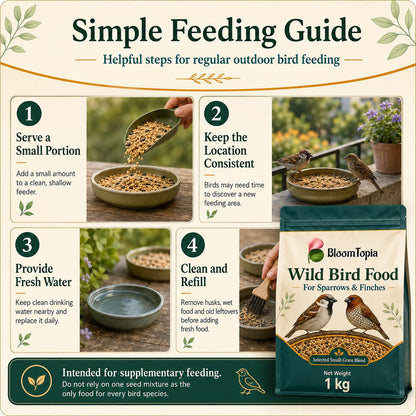 Wild bird food feeding and storage guide.