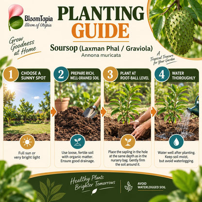 Step-by-step planting illustration for Soursop.
