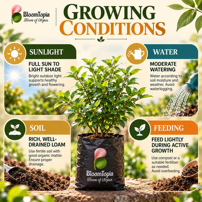 Sunlight, water, soil and feeding guide for Madhu Kamini.