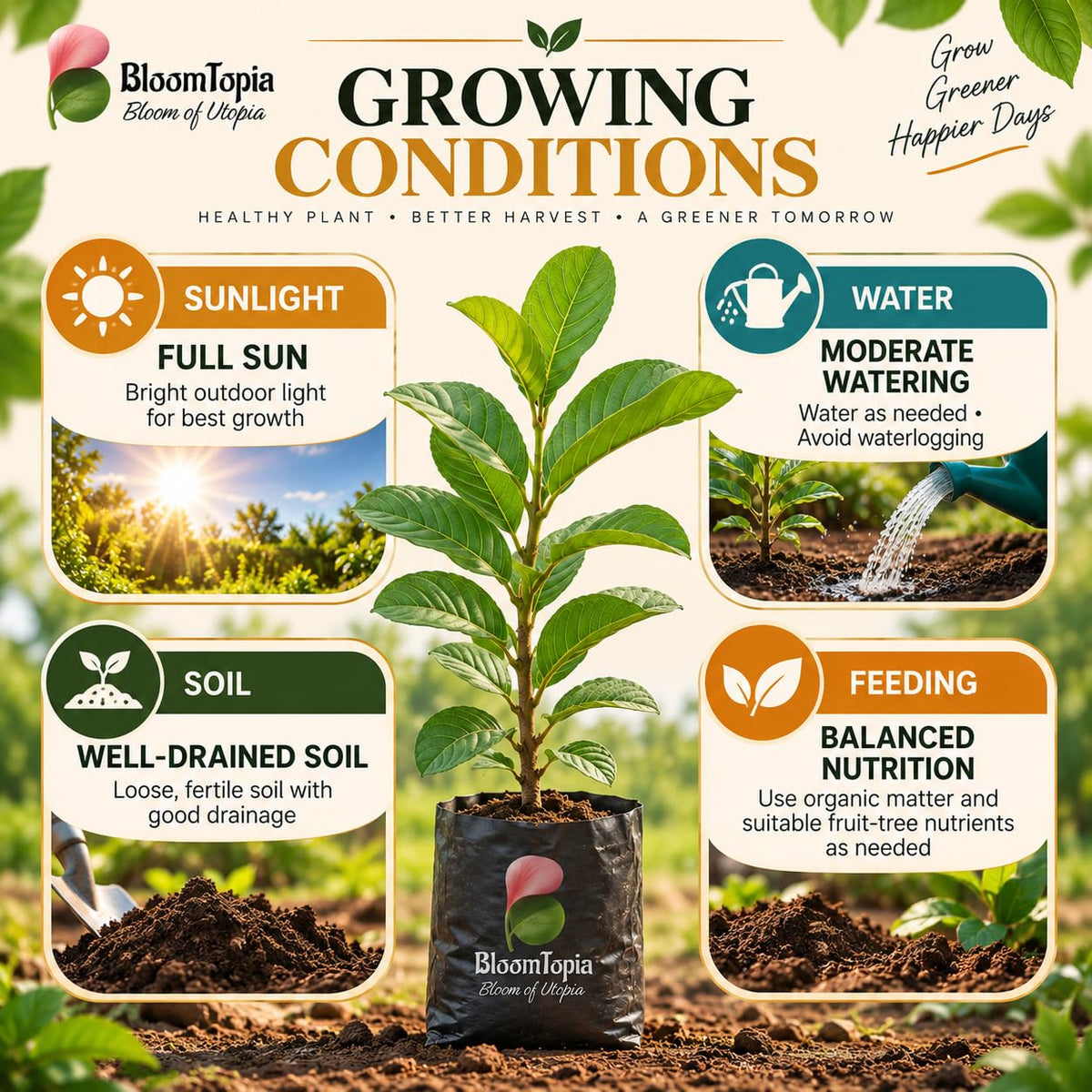 Sunlight, water, soil and feeding guide for All Seasons Guava.