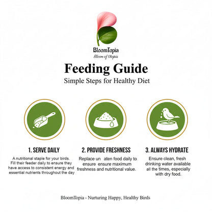 Mixed bird seed feeding guide.