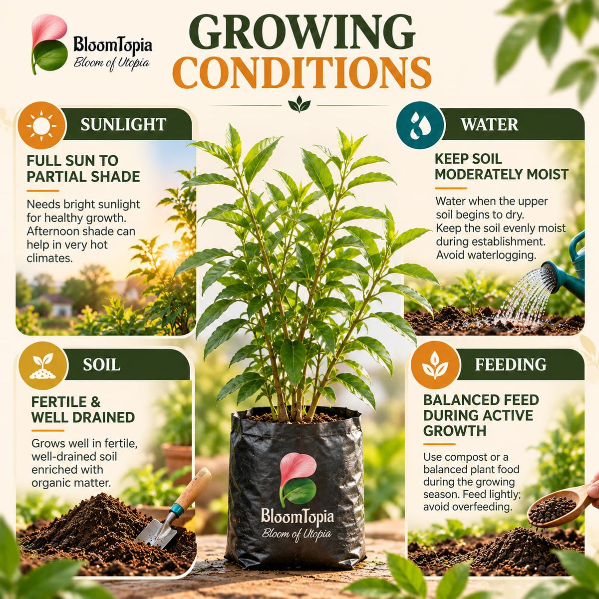 Sunlight, water, soil and feeding guide for Raat Ki Rani Night Blooming Jasmine.