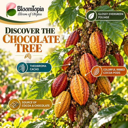 Illustration of mature Cocoa features with variety callouts.