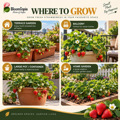 Illustrated growing locations for Strawberry.