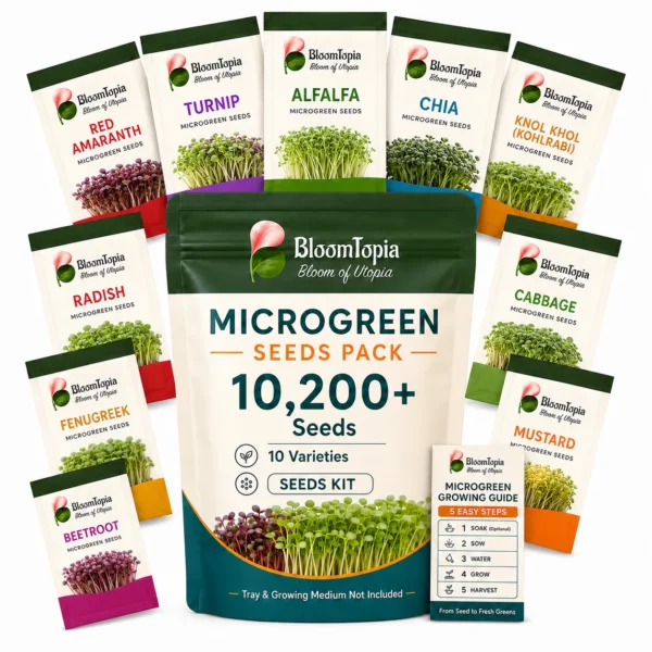 Microgreen Seed Kit – 10 Varieties (Approx. 10,200 Seeds)