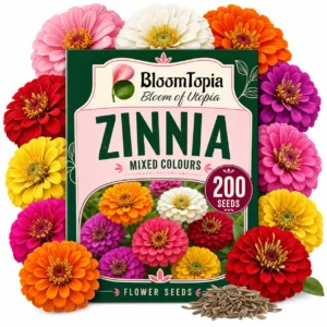 Zinnia Mixed Colour Flower Seeds for Home Garden, 200 Seeds